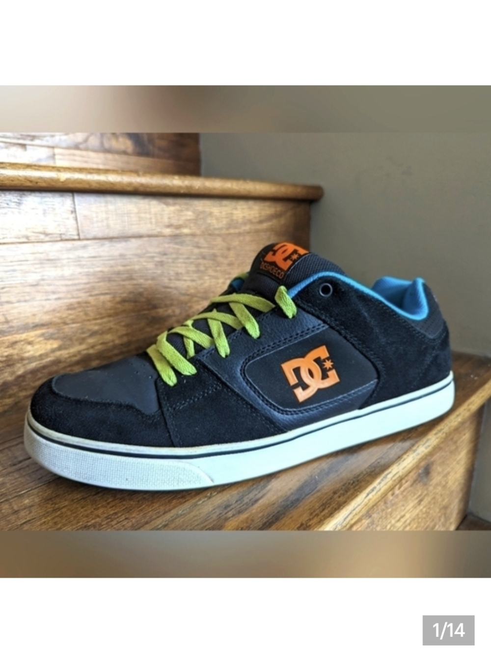 Vintage Y2K chunky DC Men's Pure Tx Shoe, black/multi, Size 13